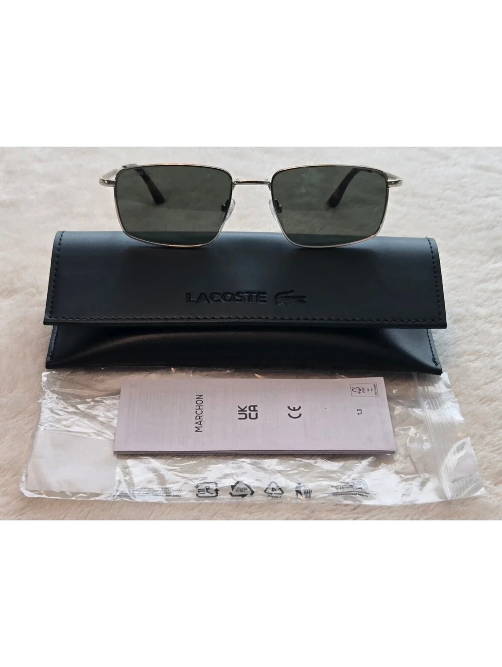 NEW Lacoste L277S Gold Metal Sunglasses Green Lens 55-19-145 100% UV Protection